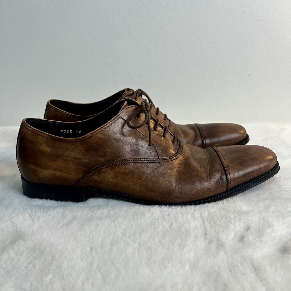 To Boot New York Adam Derrick Nico Brown Leather Oxford Shoes Men’s 12 Italy